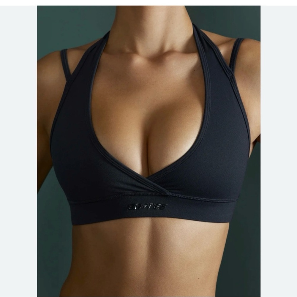Bo+Tee Black Halter Sports Bra